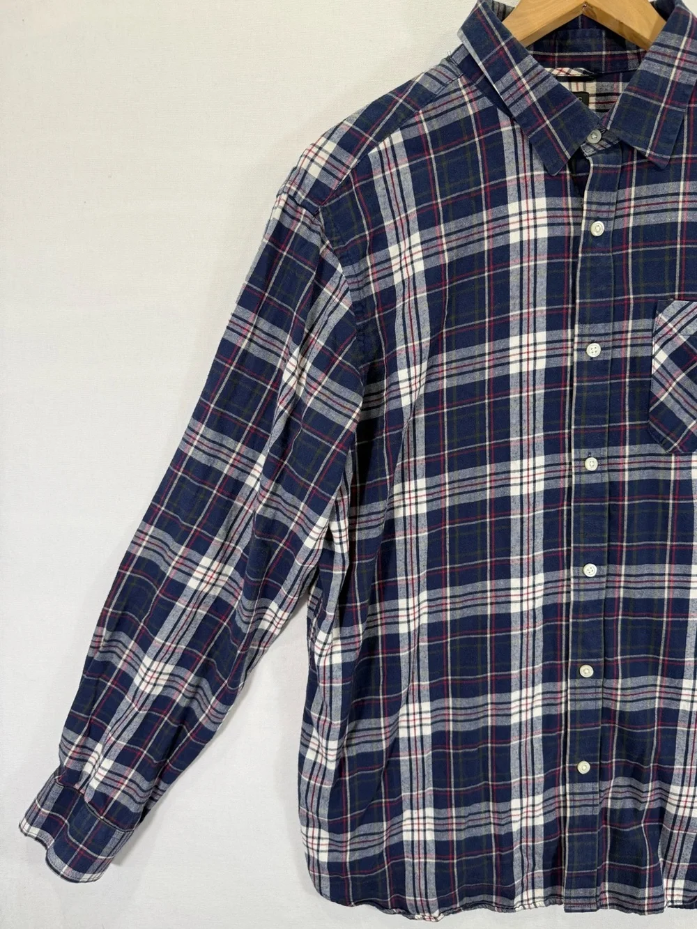 Banana Republic Navy, White & Red Plaid Button-Down Shirt - Men's
